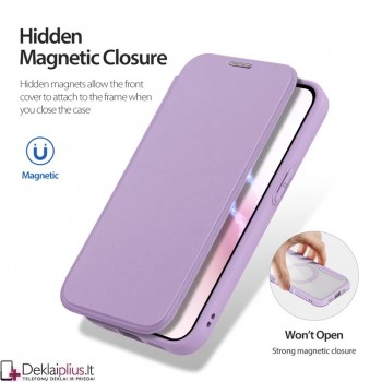 Dux Ducis Skin X Pro dirbtinos odos dėklas su magsafe - violetinis (Apple Iphone 16e/Iphone 17e) Dux Ducis Skin X Pro dirbtinos odos dėklas su magsafe - violetinis (Apple Iphone 16e/Iphone 17e)